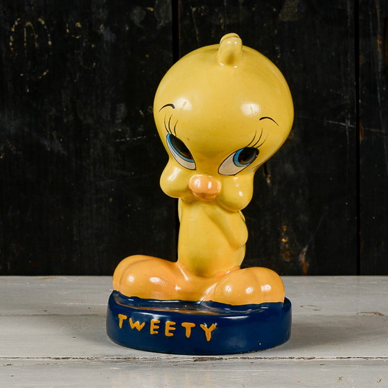 Tweety Figurine Piggy Bank with 'Tweety Vintage' Text, Decorative Objects, Ceramic, Yellow (photo 3 of 9)
