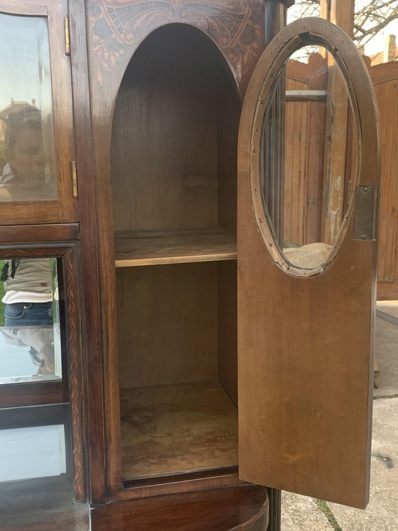 Credenza da cucina Art Nouveau – Credenze con vetrina, Legno, Ottone (photo 10 of 10)