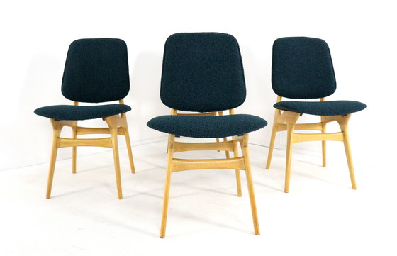 Image 1 of Set van 4 vintage eetkamerstoelen reupholstered