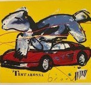 Herman Brood - Color screenprint Testarossa - Hand-signed
