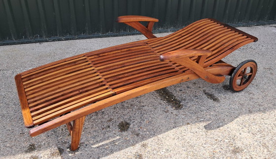 Image 1 of Barkers Traditionals teak lounger with Pandi mattress cushion
