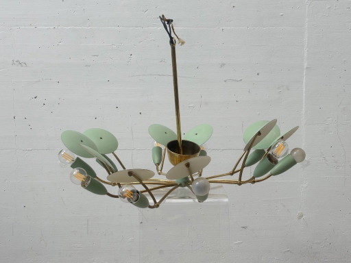 Lámpara de araña de estilo italiano de mediados de siglo, década de 1950. – plafondlampen, Brass