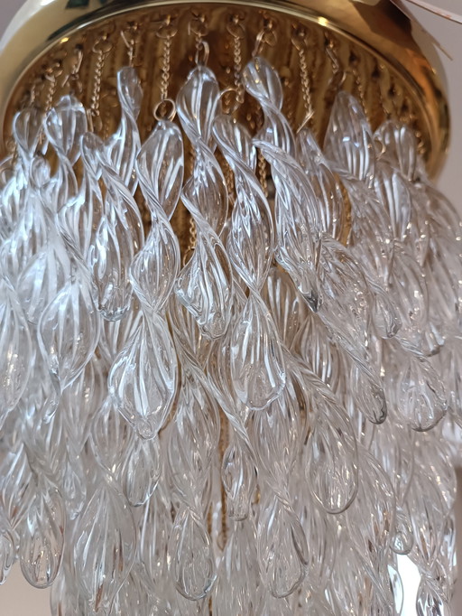 Cascade chandelier Murano crystals 1970s
