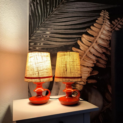 2 lampes de table en céramique Steuler Cari Zalloni (probablement des composants d'éclairage ARO) – tafellampen, Ceramic