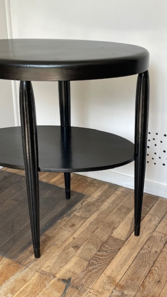 Image 1 of Art Deco Black Wood Console Table
