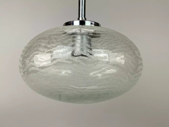 Image 1 of 70s hanging lamp ceiling lamp lamp luminaire space age glass Hustadt Leuchten