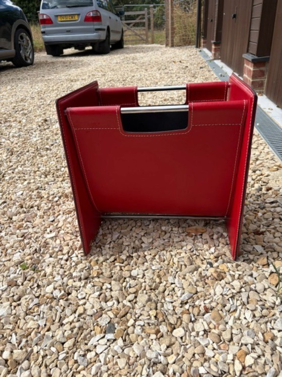 Cattelan Italia Jerry magazine rack red leather – Bookcases (photo 2 of 6)