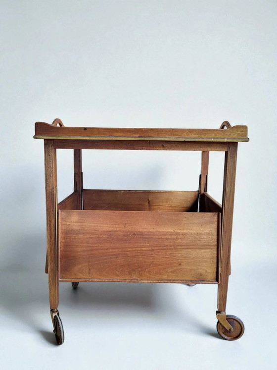 Mesa auxiliar/mesa de té de los años 50 – Carritos de bar, Wood, Brass, Art Deco (photo 5 of 12)