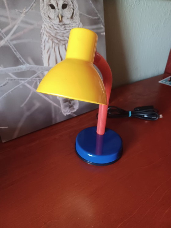 Vintage 1980s Memphis Style Desk Lamp – Metal, Plastic (photo 6 of 9)