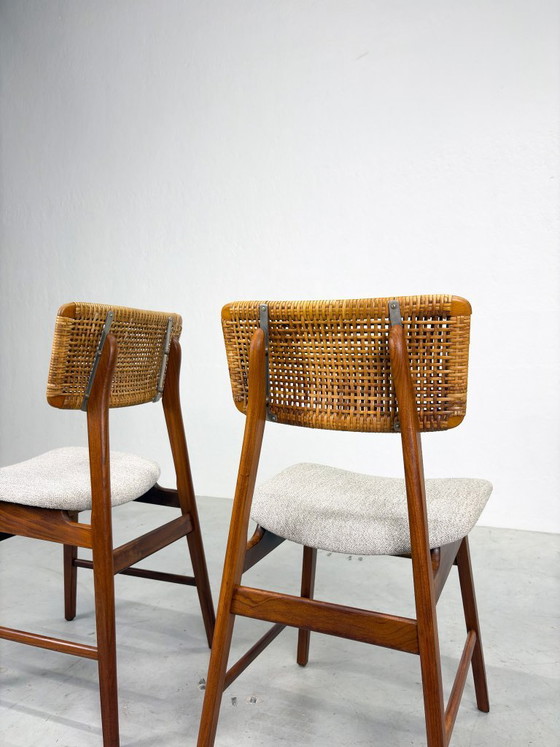 Set of Vintage Dining Chairs with Woven Cane Backrest – Wood (photo 17 of 19)