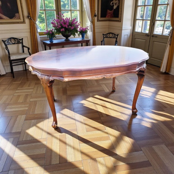 Image 1 of Elegante Franse eetkamerset- Eetkamertafel met 4 stoelen - klassieke Louis XVI stijl