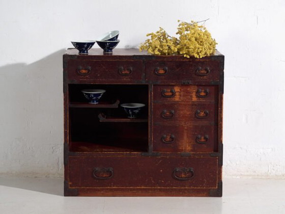 Antique Japanese cedarwood choba-dansu, Meiji/Taishō period (c. ) #45 – Chest of drawers, Cast Iron (photo 6 of 40)