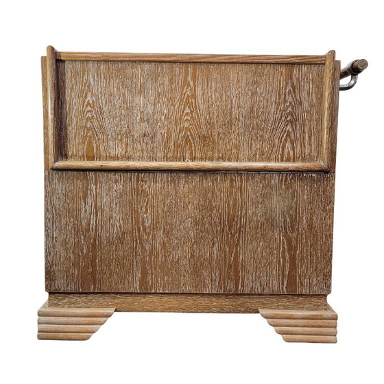 Image 1 of Meuble bar style Art déco, bois de chêne, années 80 – France