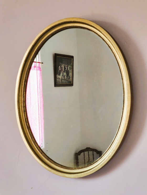 Image 1 of Antique Oval Gilded Mirror