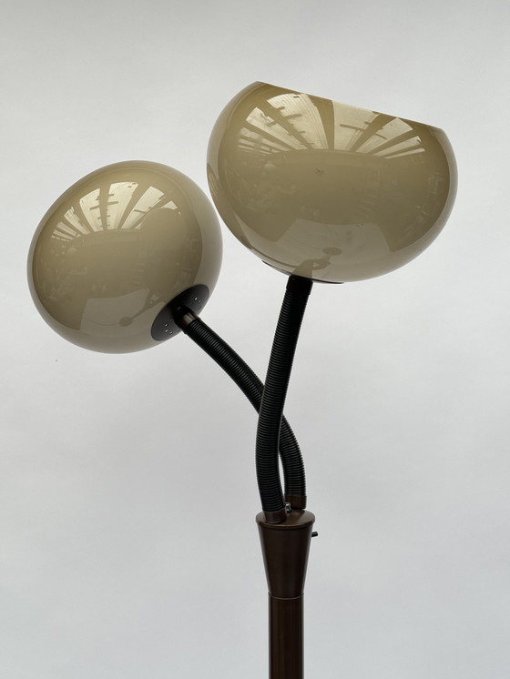 Image 1 of Vintage Brown Floor Lamp by Dijkstra - Dutch Design Mushroom Lamp, Space Age Classic