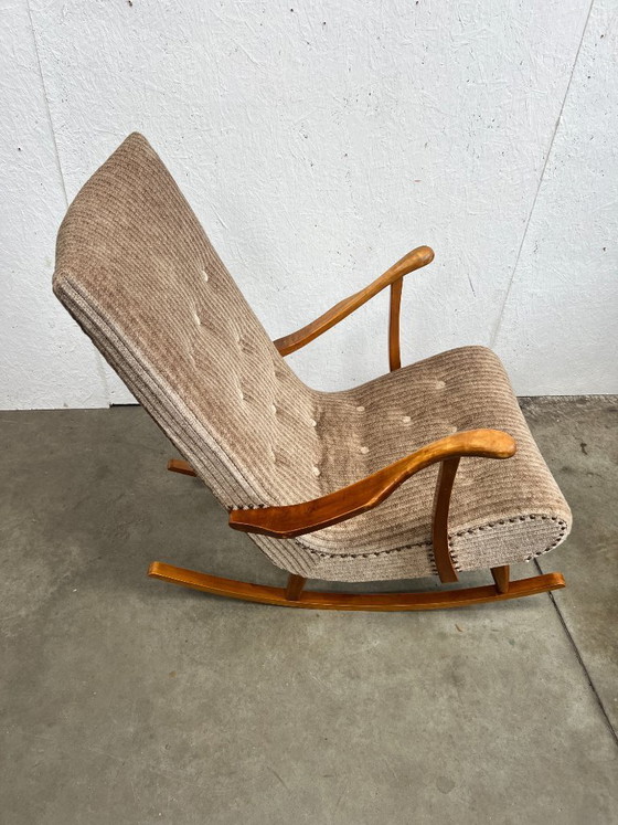 Image 1 of Sedia a dondolo vintage, in teak, Svezia, anni '50