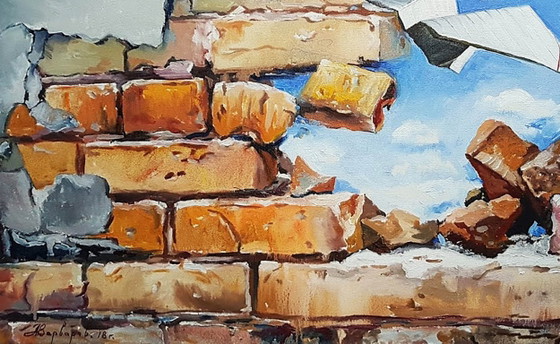 Original Oil Painting Modern Art Landscape Sky The Wall – Paintings & Drawings, Canvas (photo 6 of 7)