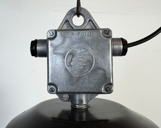 Image 1 of Grote zwarte geëmailleerde industriële hanglamp van Elektrosvit, jaren 60
