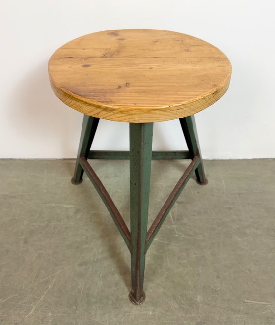 Image 1 of Green Industrial Workshop Stool, 1960s