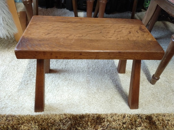 Image 1 of Brutalist Wabi Sabi bijzettafel massief eiken 