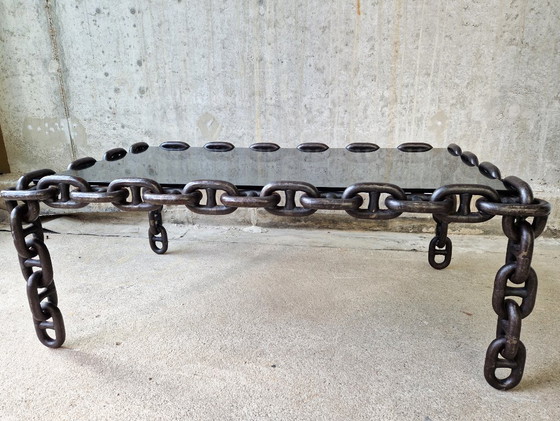 Image 1 of Brutalist Chain Coffee Table, 1970s