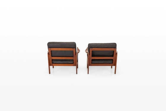 Poltrone vintage di Illum Wikkelsø per Niels Eilersen, anni '60, set di 2 – Leather, Scandinavian (photo 5 of 12)