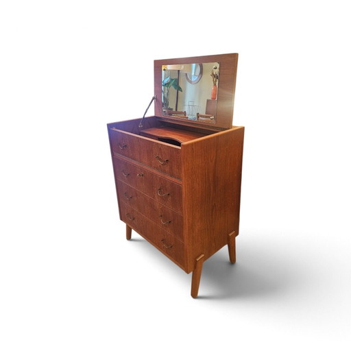 Commode Coiffeuse Vintage Danoise en Teck / Meuble de Maquillage