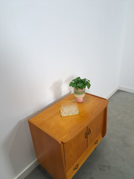 Image 1 of TV audio LP furniture with brass handles and slanted legs