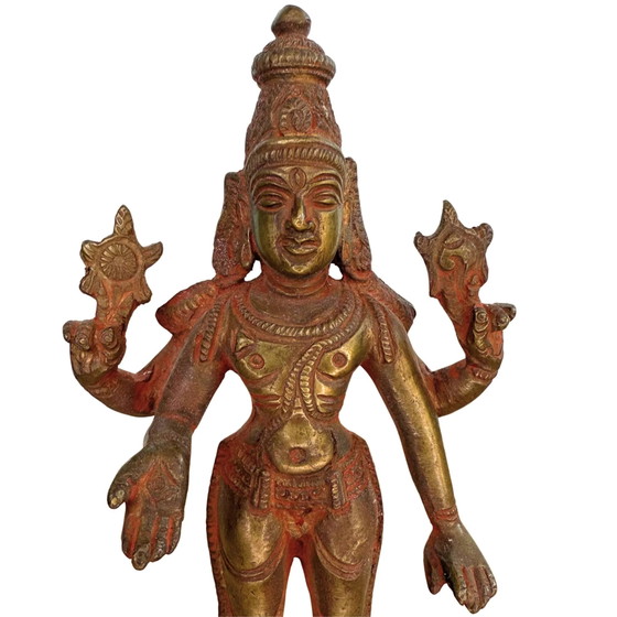 Statua di Vishnu in bronzo dorato del XIX secolo – Sculture, Bronze (photo 9 of 10)