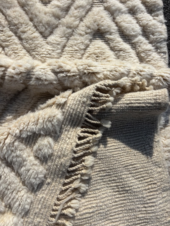 Image 1 of Marokkanischer weißer Läufer Beni Ourain Teppich 90x370 cm