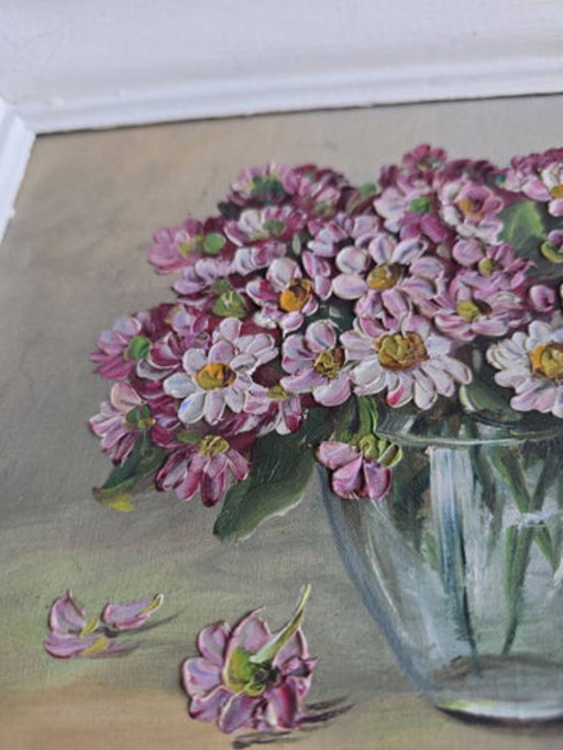 Tableau vintage bouquet de fleurs signé Girardot – kunst, Wood, Canvas (photo 2 of 5)