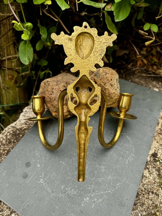 Candelabro de latón Medusa Art Nouveau – Portavelas, Brass (photo 6 of 8)