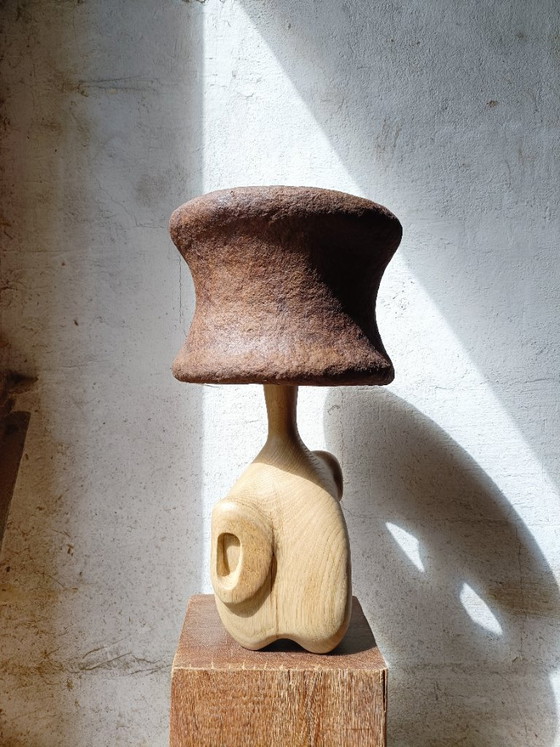 Designerlampe aus massiver Eiche und Pappmaché – Renat Shuteev, Tischlampen, Wood (photo 7 of 11)
