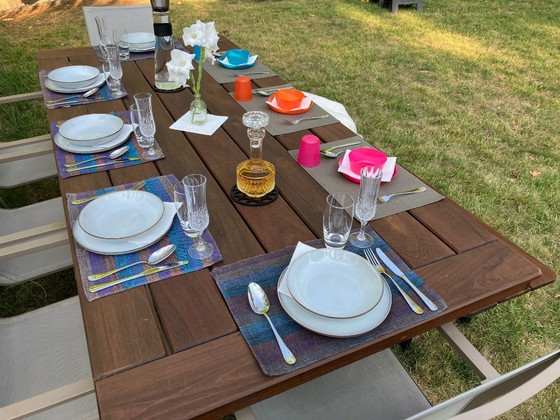 Image 1 of Tuintafel "Family" 8P - Braziliaanse Walnoot - Ambacht