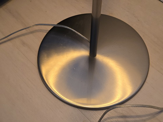 Image 1 of Lampe (150 cm entièrement déployée) avec base en acier inoxydable et verre