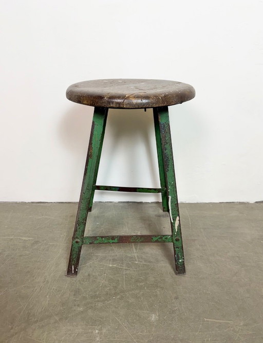 Green Industrial Workshop Stool, 1960s
