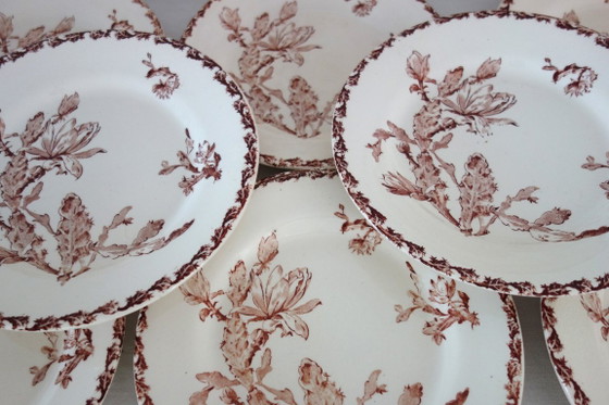 Image 1 of 11 platos Gien, diseño Cactus, circa 1900