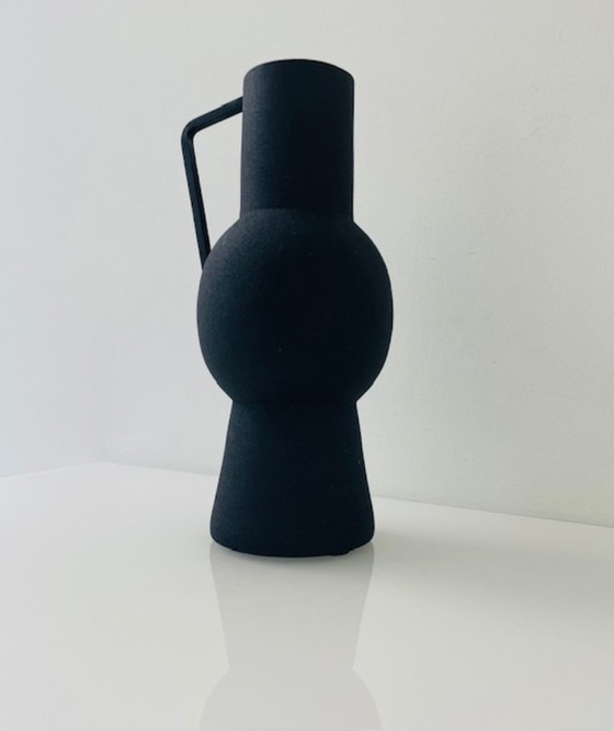 Image 1 of Black metal designer vase/jug – amphora shape