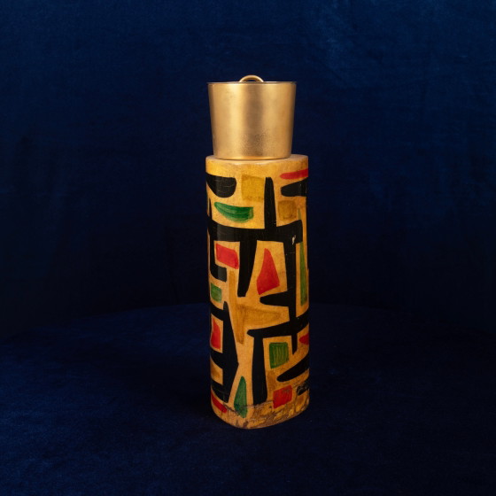 Thermos Aldo Tura Mod. 796D en parchemin à décor abstrait, 1940 – Objets déco, Leather, Abstract (photo 5 of 24)