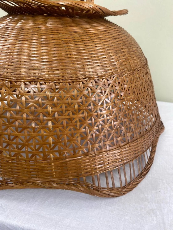 Sospensione vintage in canna – Lampade a sospensione, Wicker, Rattan, Bohemian (photo 9 of 17)
