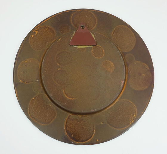 Image 1 of Colorful Vintage 17" Grünstadt Ceramic Platter Plate 1960s 70s Fat Lava
