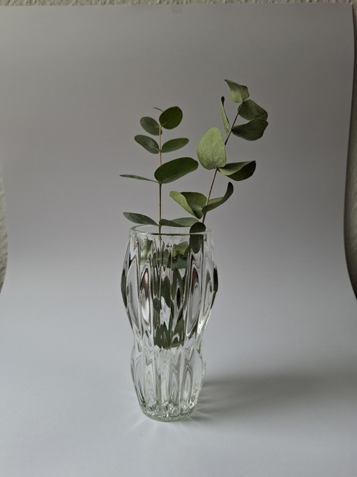 Vintage Rosice Sklo Union Glass Vase – Mid Century Pressed Glass – 15 cm – Czechoslovakia