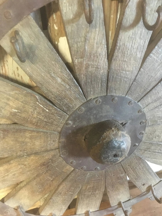Sleutelhangerwiel of ander in hout en metaal – Kapstokken, Wood, Metal, Vintage (photo 4 of 10)