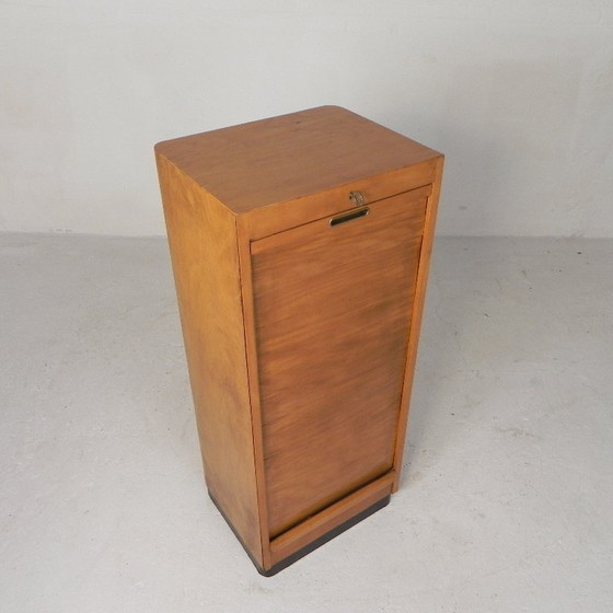 Image 1 of Armario antiguo con persiana enrollable de madera de abedul, Ekawerk Horn Lippe, Alemania, década de 1950.