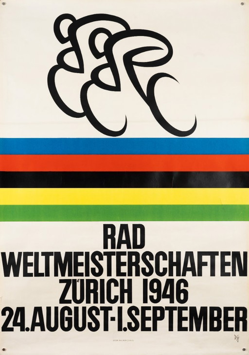Rad Weltmeisterschaften Zürich – 1946 – Original Vintage Lithograph by Axel Walter Diggelmann – Mid-Century – 128x90.5 cm