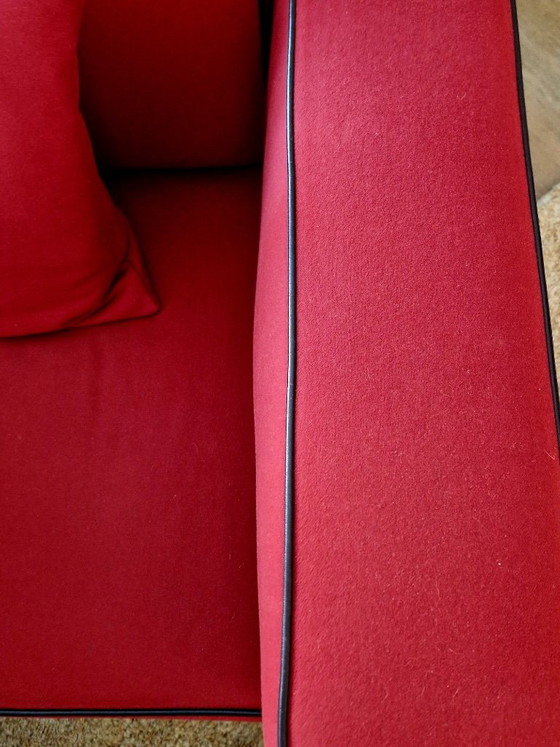 Sillón giratorio Cassina Reef rojo con ribetes de cuero. – Sillones, Leather (photo 5 of 6)