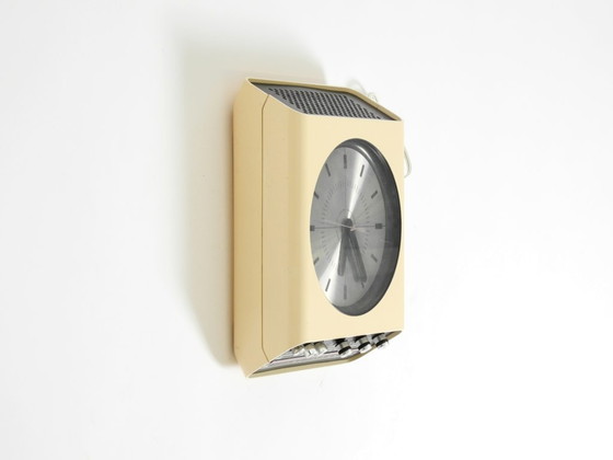 Image 1 of Original 1970s UNIVERSUM Wall Clock with Radio by Adriano Rampoldi for Quelle Versand Germany – Made in Italy