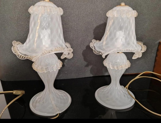 Image 1 of set de lampes  de Murano champignon