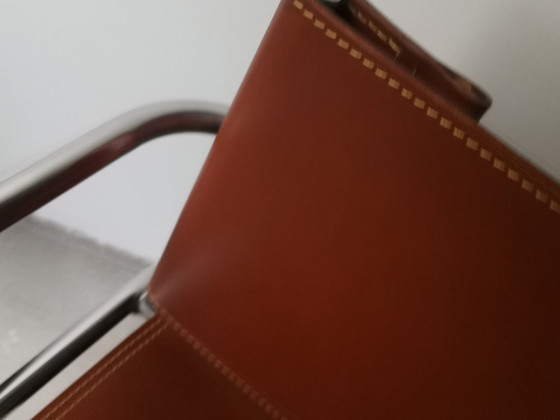 Pair of TBA chairs by Christophe Gevers - re-edition by BE-Classics – Dining chairs, Metal, Leather (photo 13 of 16)