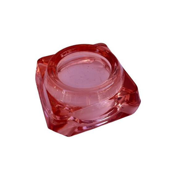 Image 1 of Posacenere in vetro rosso/salmone HSG Ząbkowice, Polonia 1970